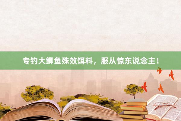 专钓大鲫鱼殊效饵料，服从惊东说念主！